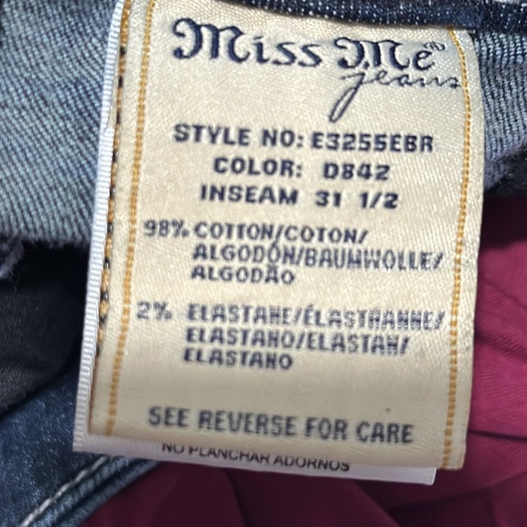 Miss Me Women’s Jeans Mid Rise Easy Boot 29 Inseam 31 1/2” Style #E3255EBR, EUC - Picture 11 of 14